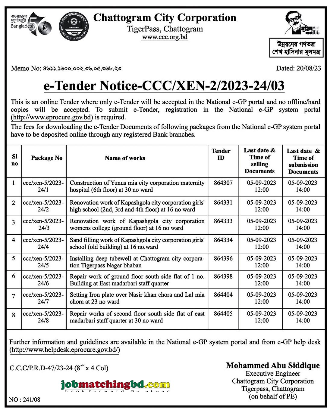 Chattogram City Corporation Tender