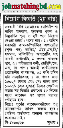 যোগিনীপাশা দাখিল মাদরাসা শিক্ষক নিয়োগ বিজ্ঞপ্তি