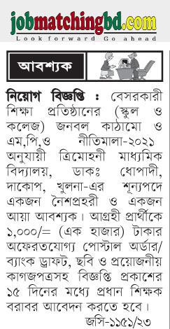 ত্রিমোহনী মাধ্যমিক বিদ্যালয় শিক্ষক নিয়োগ বিজ্ঞপ্তি