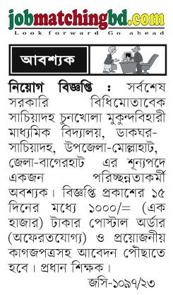 সাচিয়াদহ চুনখোলা মুকুন্দবিহারী মাধ্যমিক বিদ্যালয়