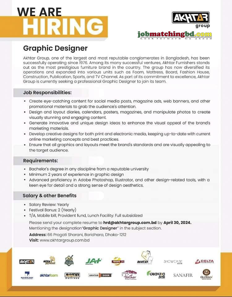 Graphic Designer Job Vacancy Dhaka 2024