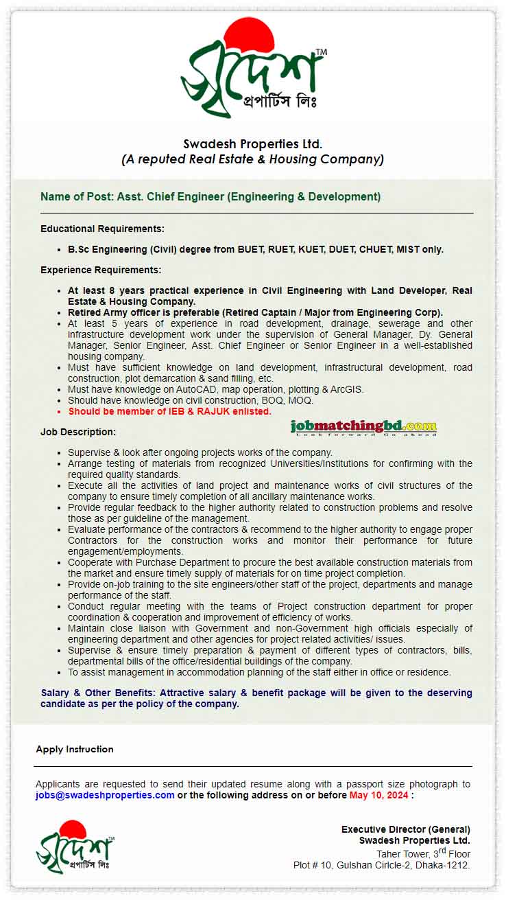 Swadesh Properties Job 2024 