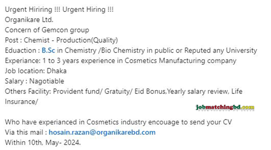 OrganiKare Ltd Job 2024