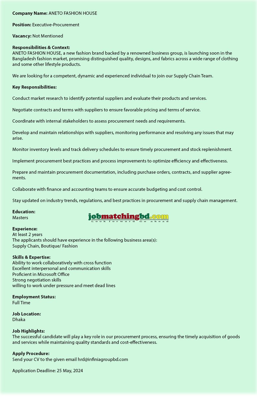 Garments Job Circular 2024 