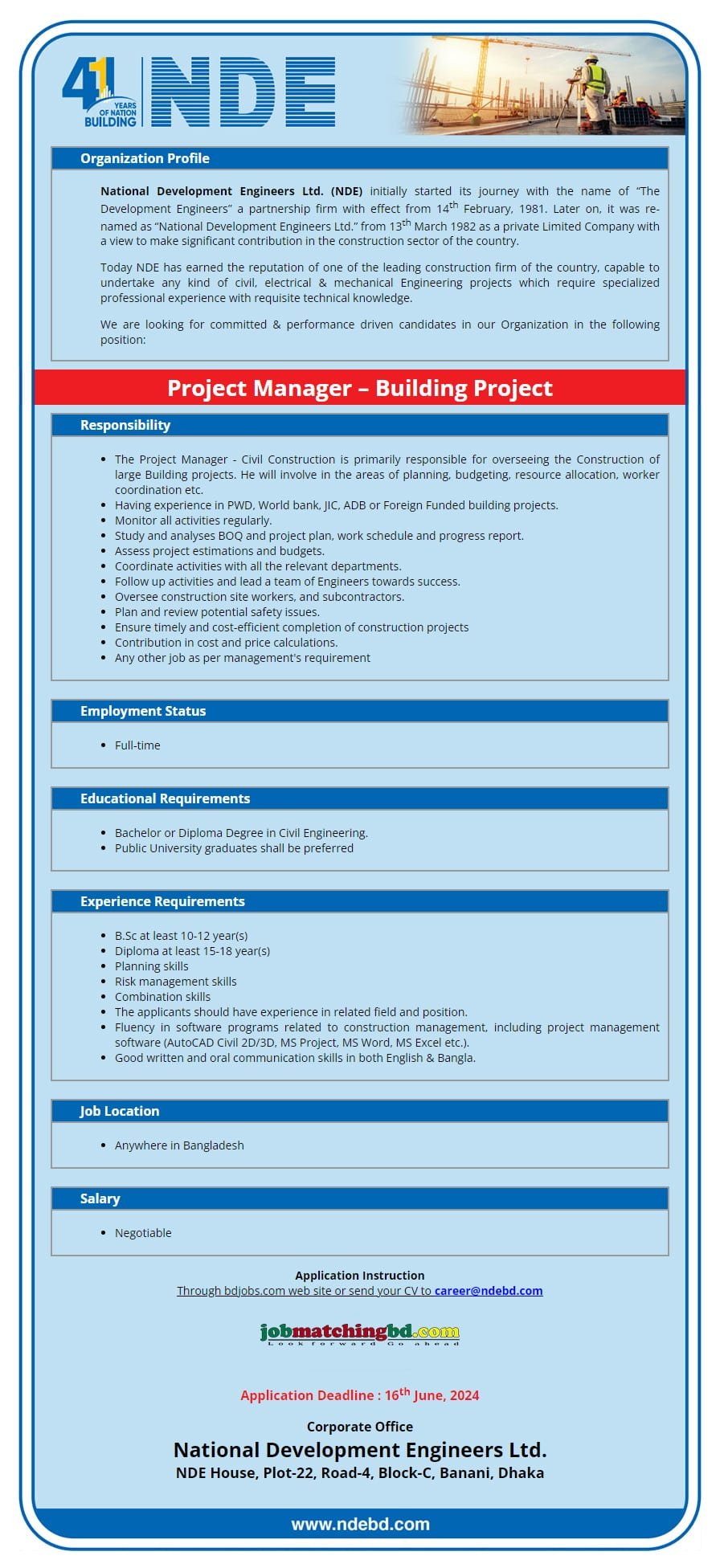 Civil Engineer Job 2024