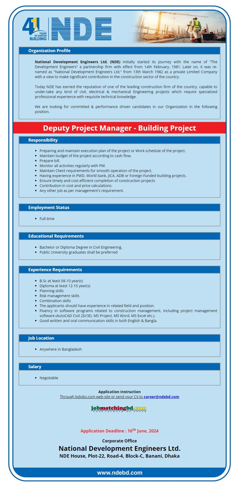 Diploma Engineer Job 2024 