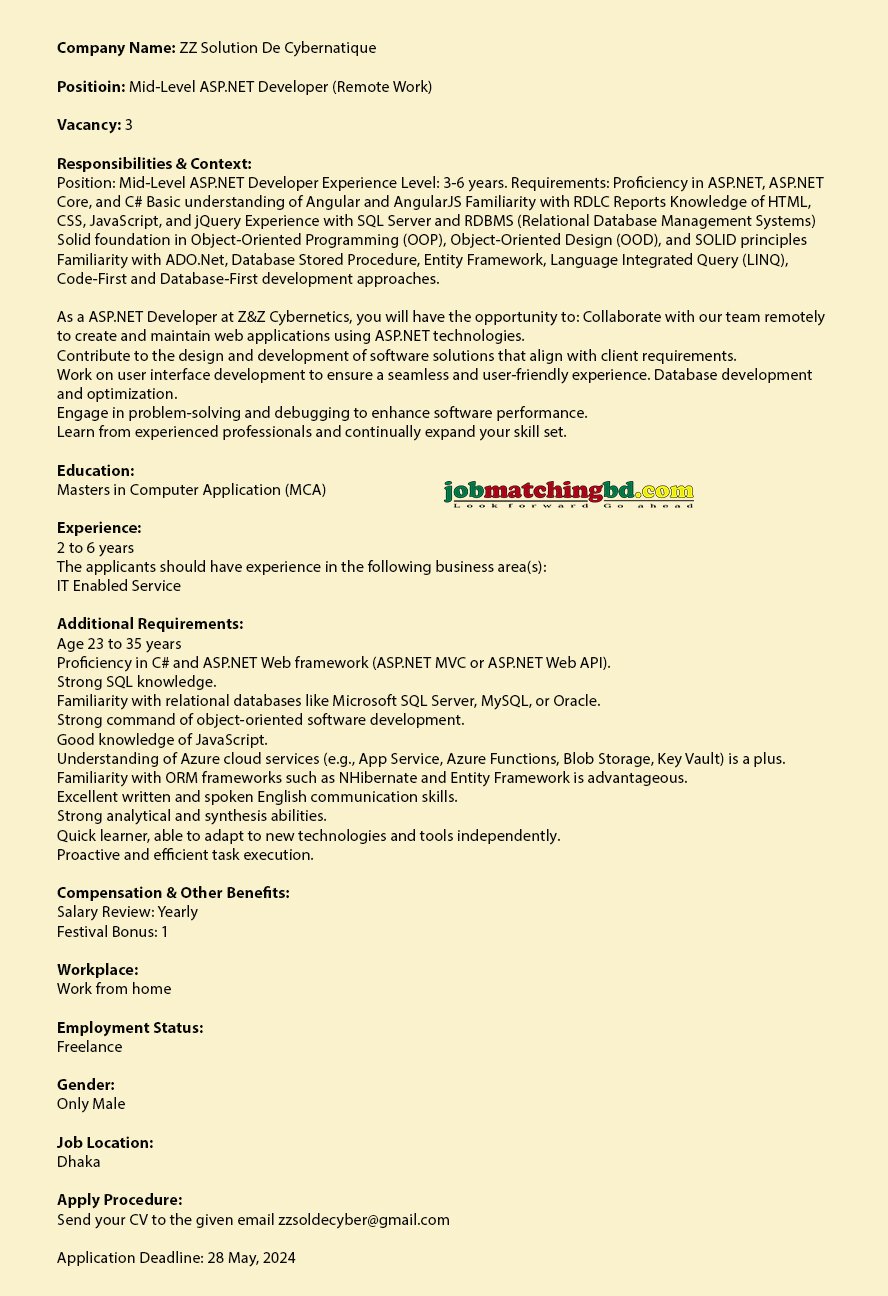 Web Developer Job 2024