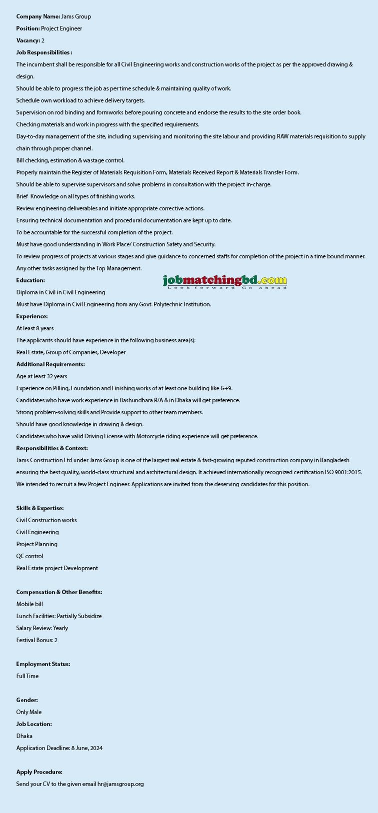 Jams Group Job 2024 
