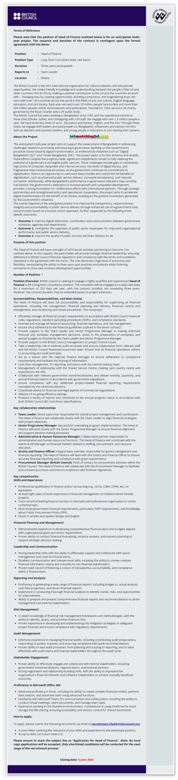 British Council Job Circular 2024
