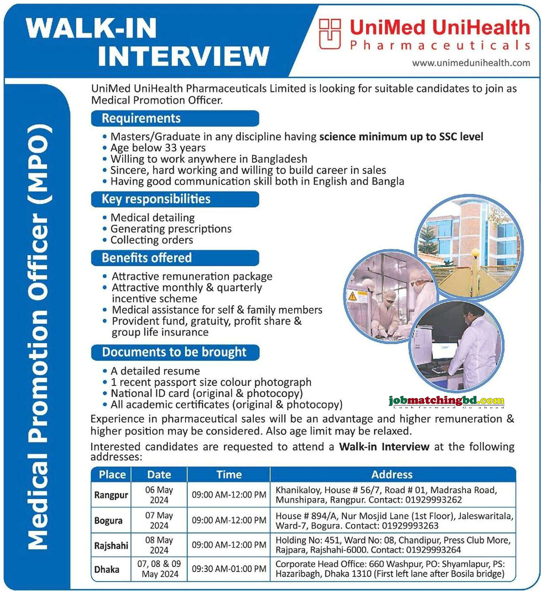 Unimed UniHealth Pharmaceuticals Job in BD