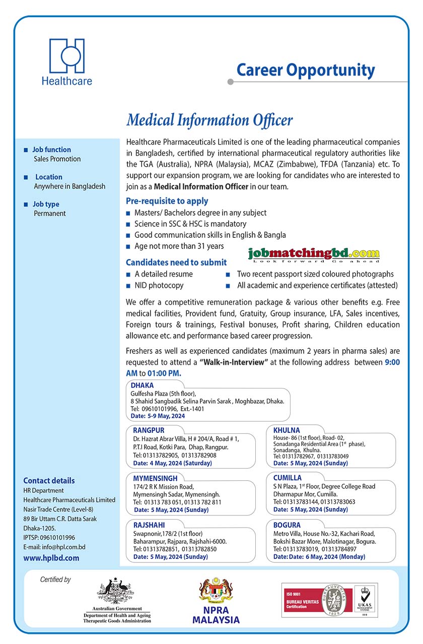 Medical Information Officer Job 2024 