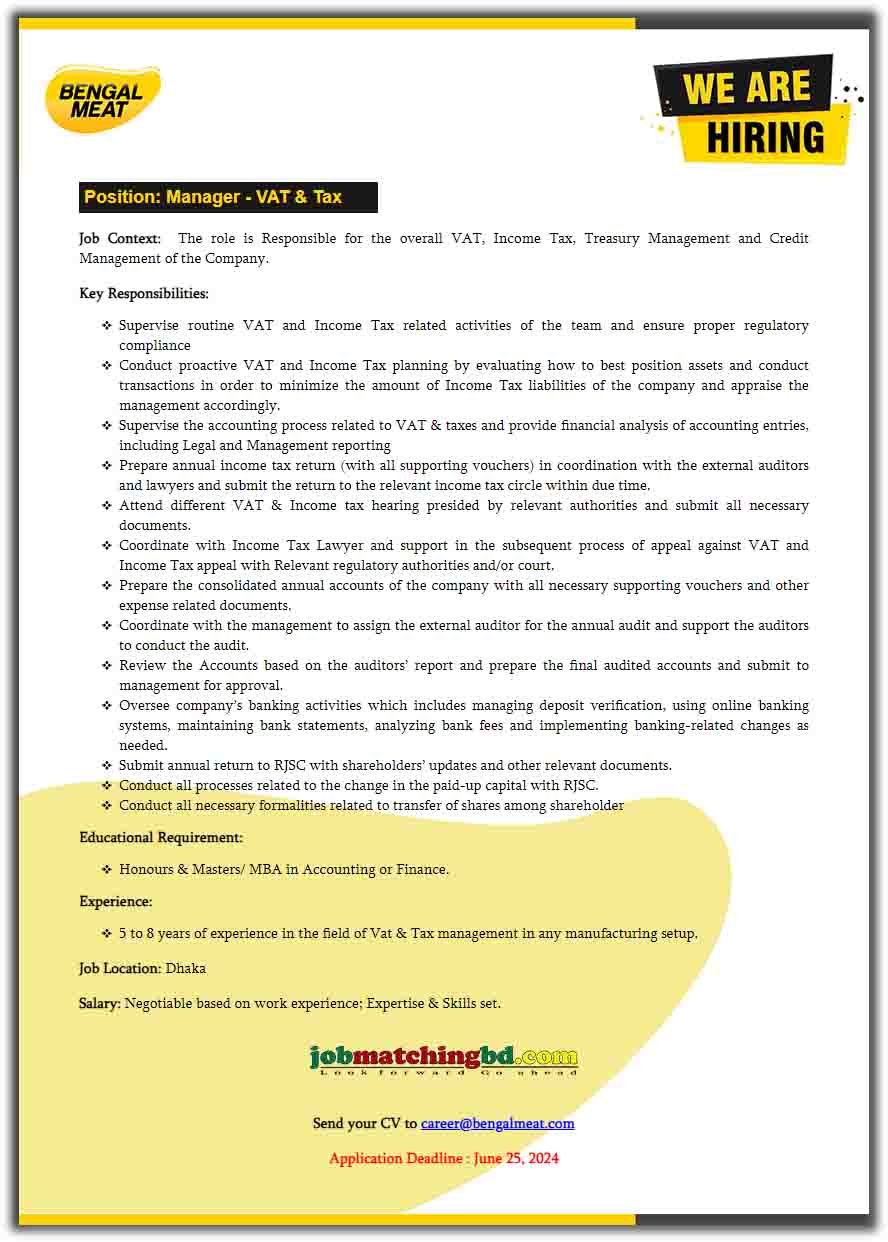 Bengal Meat Job Circular 2024