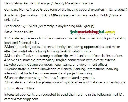 Masco Group Job Circular 2024