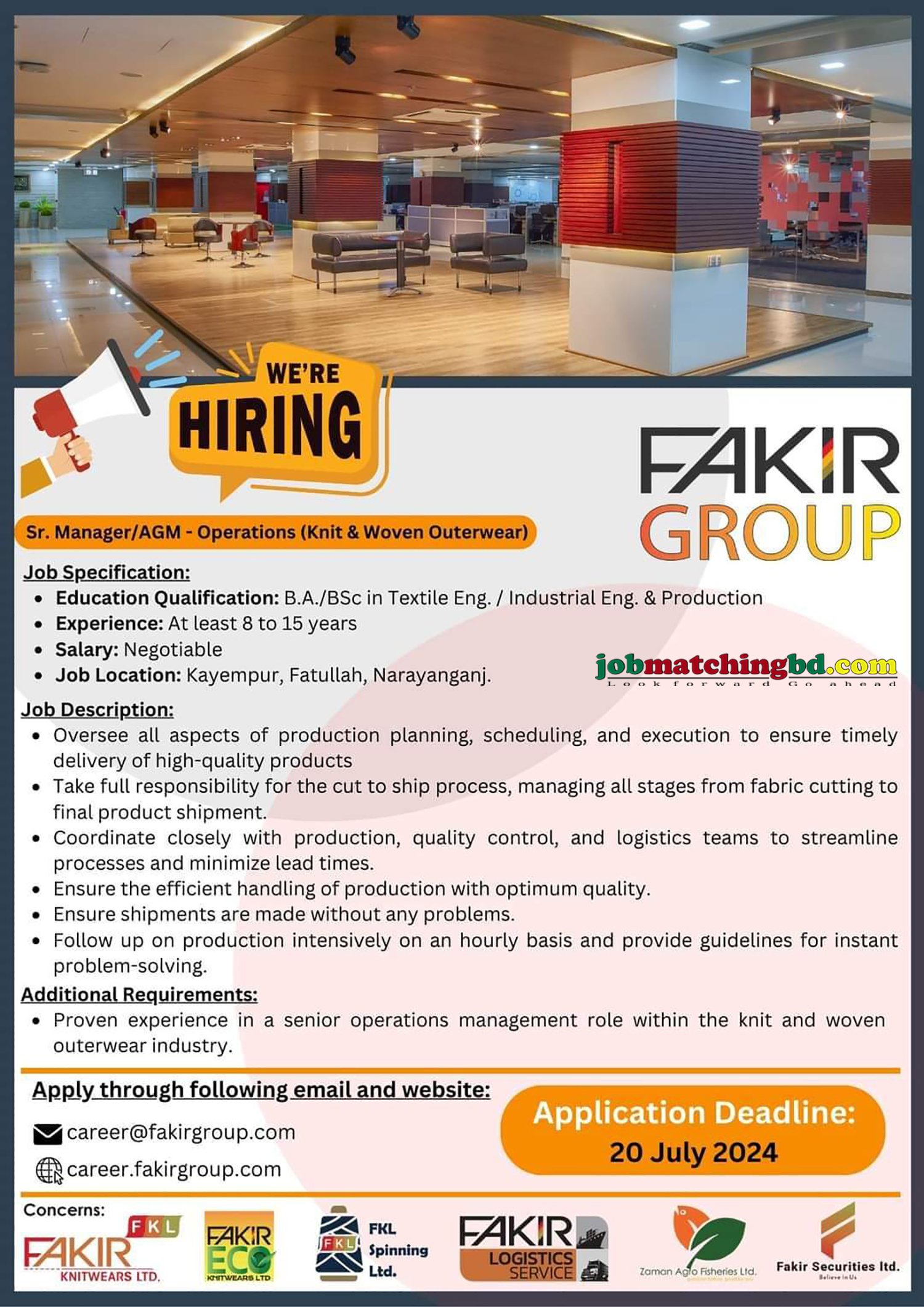 Fakir Group Job Circular 2024