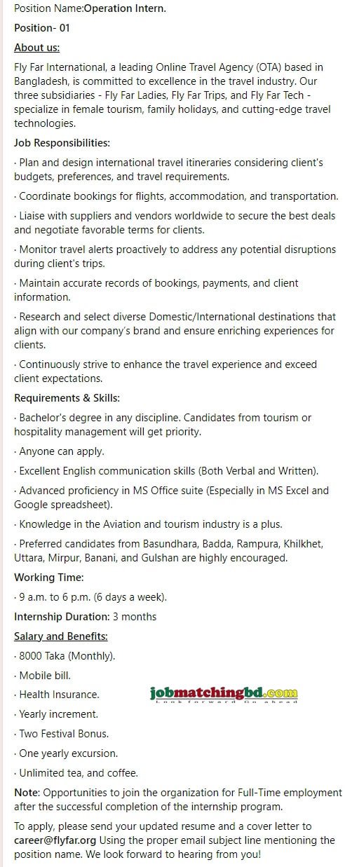 Internship Job Vacancy 2024