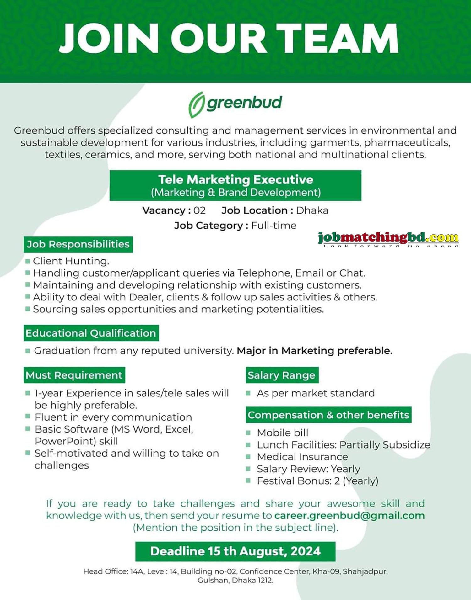 Tele Marketing Executive Job Vacancy 2024