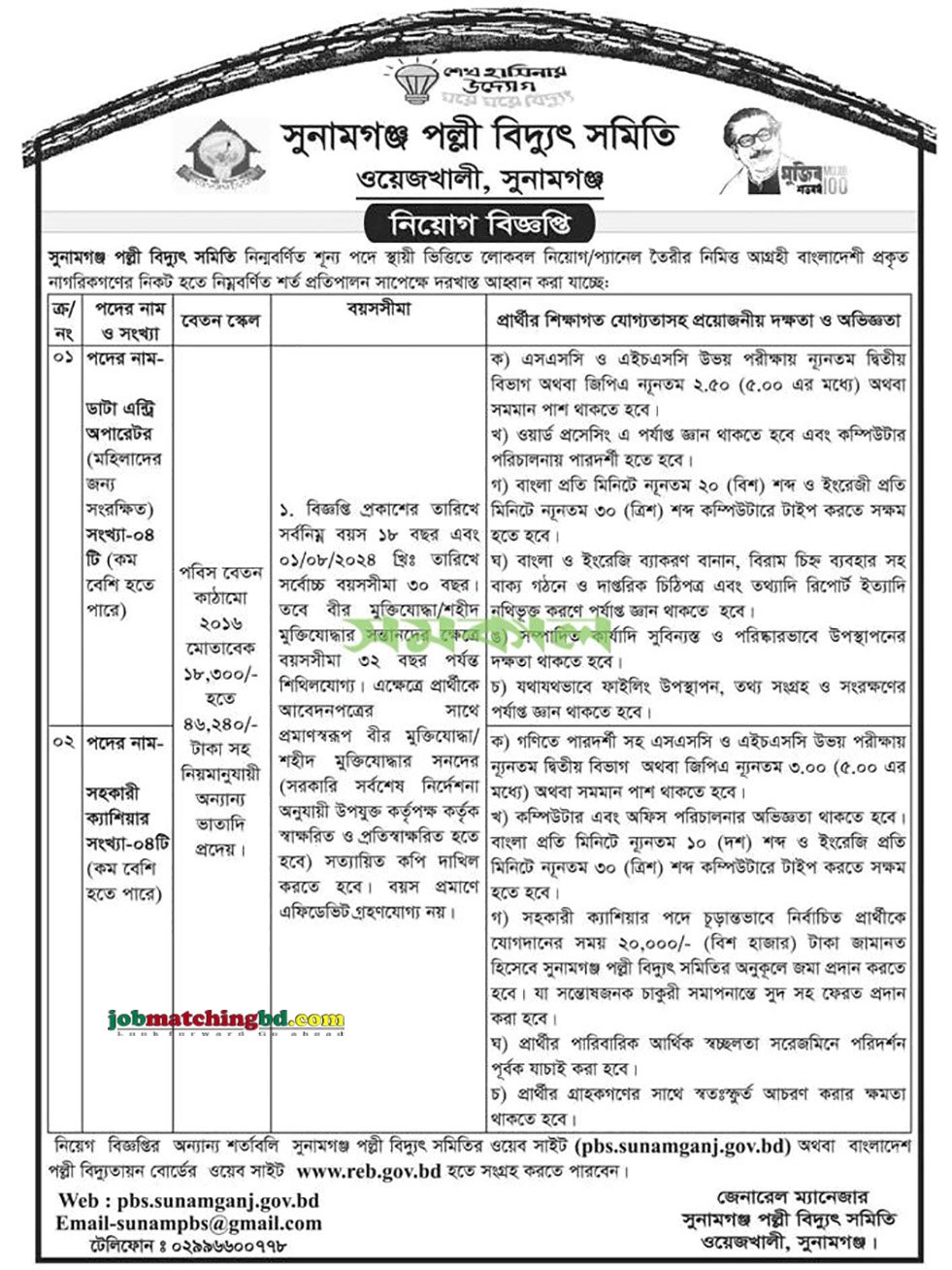 সুনামগঞ্জ পল্লী বিদ্যুৎ সমিতি | Govt Job Circular 2024