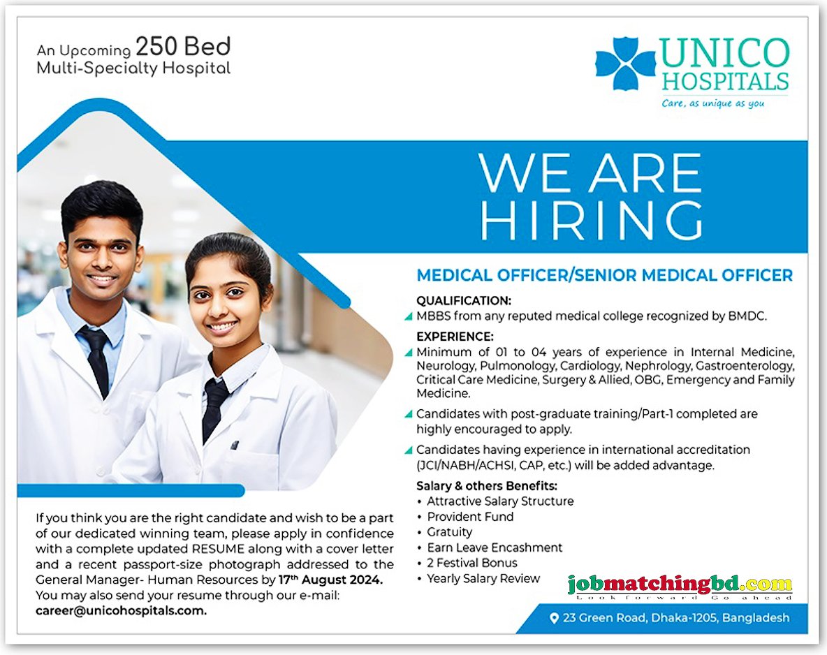 Medical Officer Job in Dhaka 