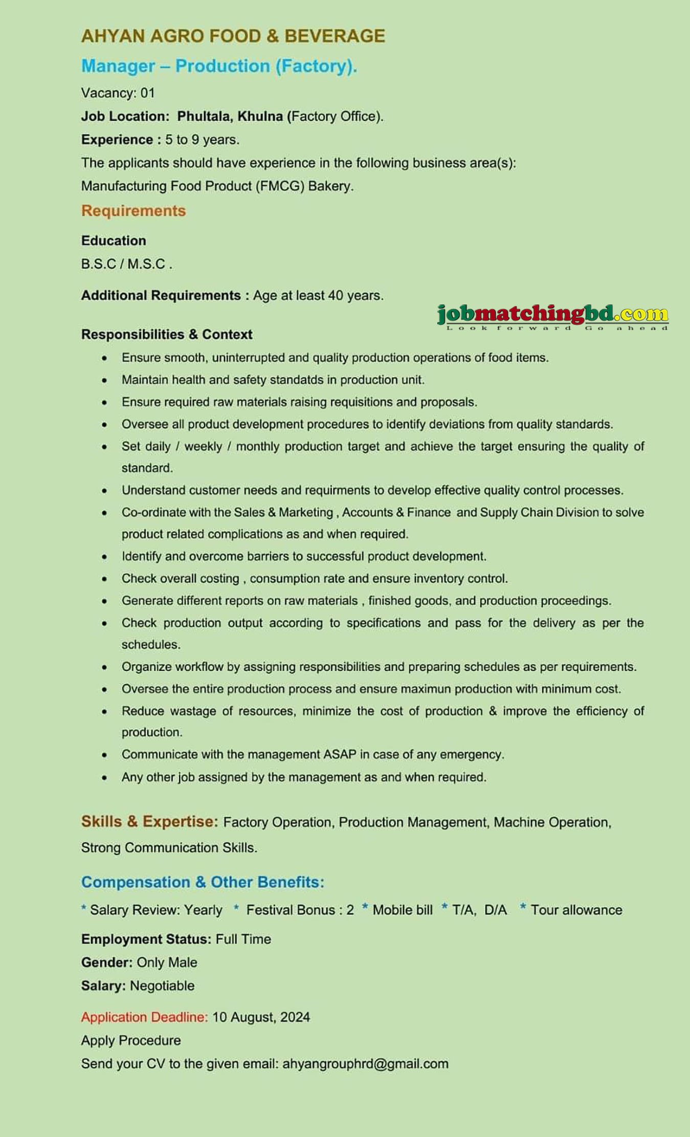 Manager Job Circular 2024