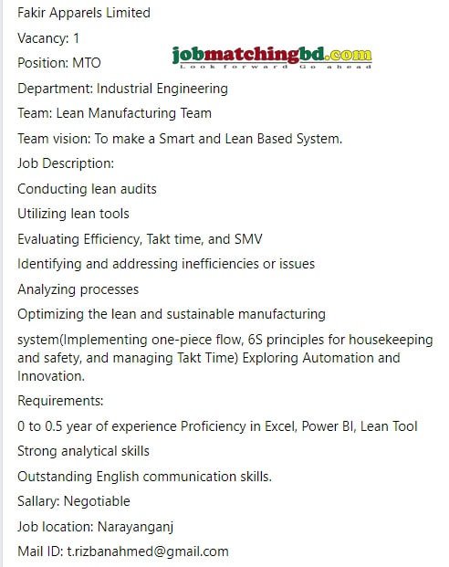 Fakir Fashion LTD Job Circular 2024