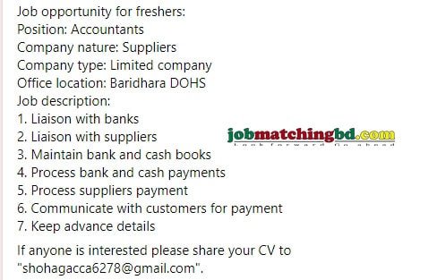 Accounting Job Circular in Dhaka 2024