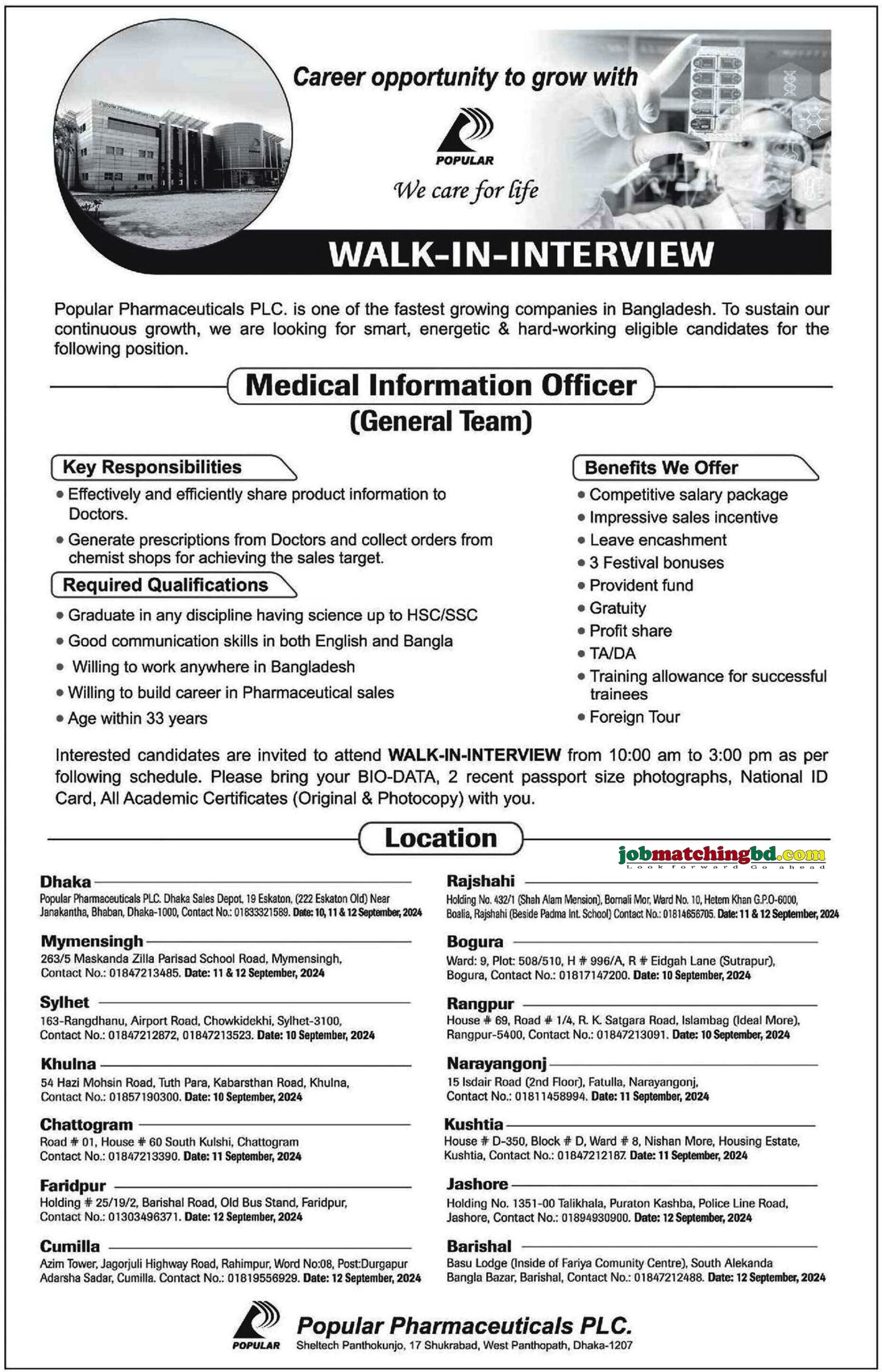 Popular Pharmaceutical Job Circular