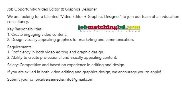 Video Editor Vacancy