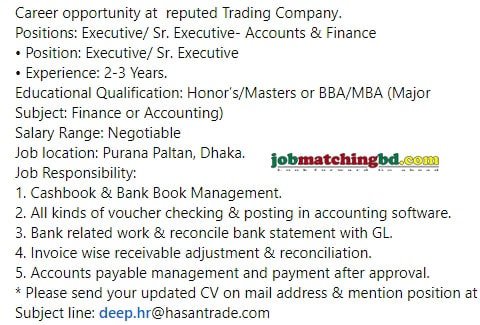 Finance Accounts Jobs Circular 2024