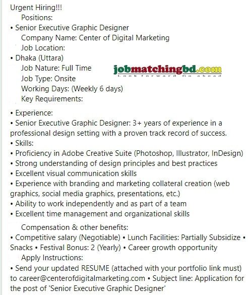 Graphic Designer Job Circular 2024