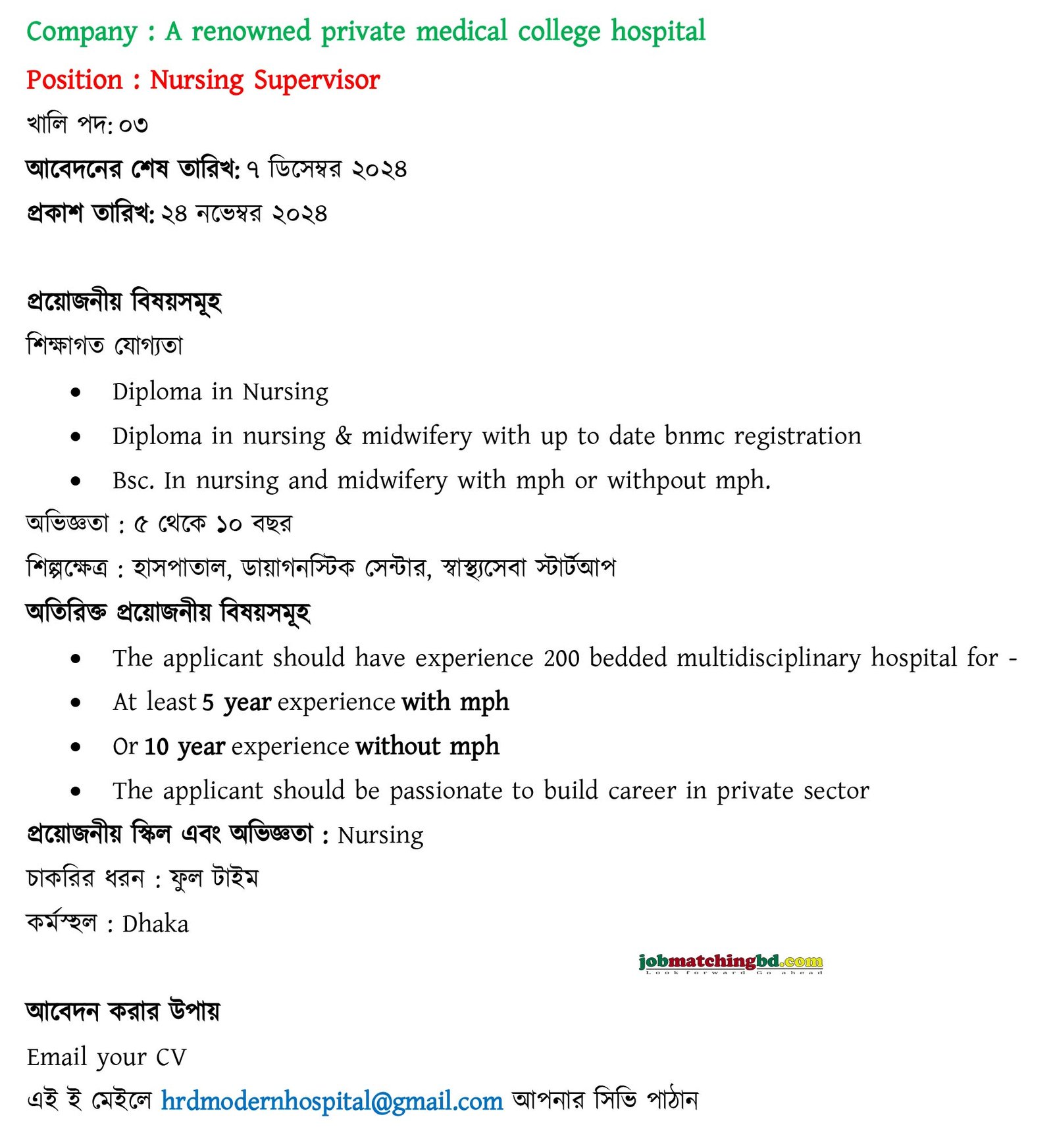 jobs at dhaka
