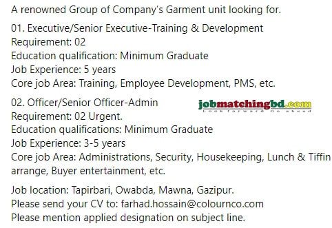 Garments Job Circular 2024