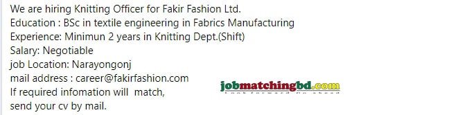 Textile Job Sector in Bangladesh 2024