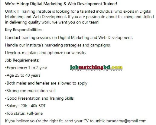 Marketing Jobs in Bangladesh 2024