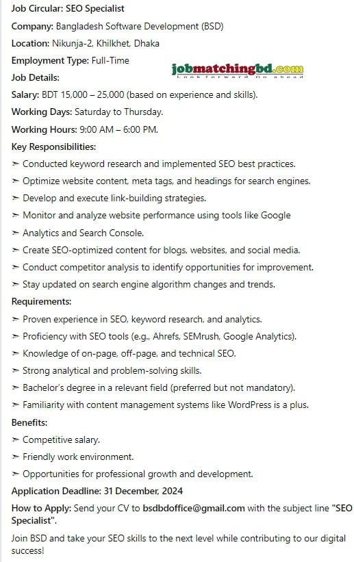 IT Job Sector in Bangladesh 2024