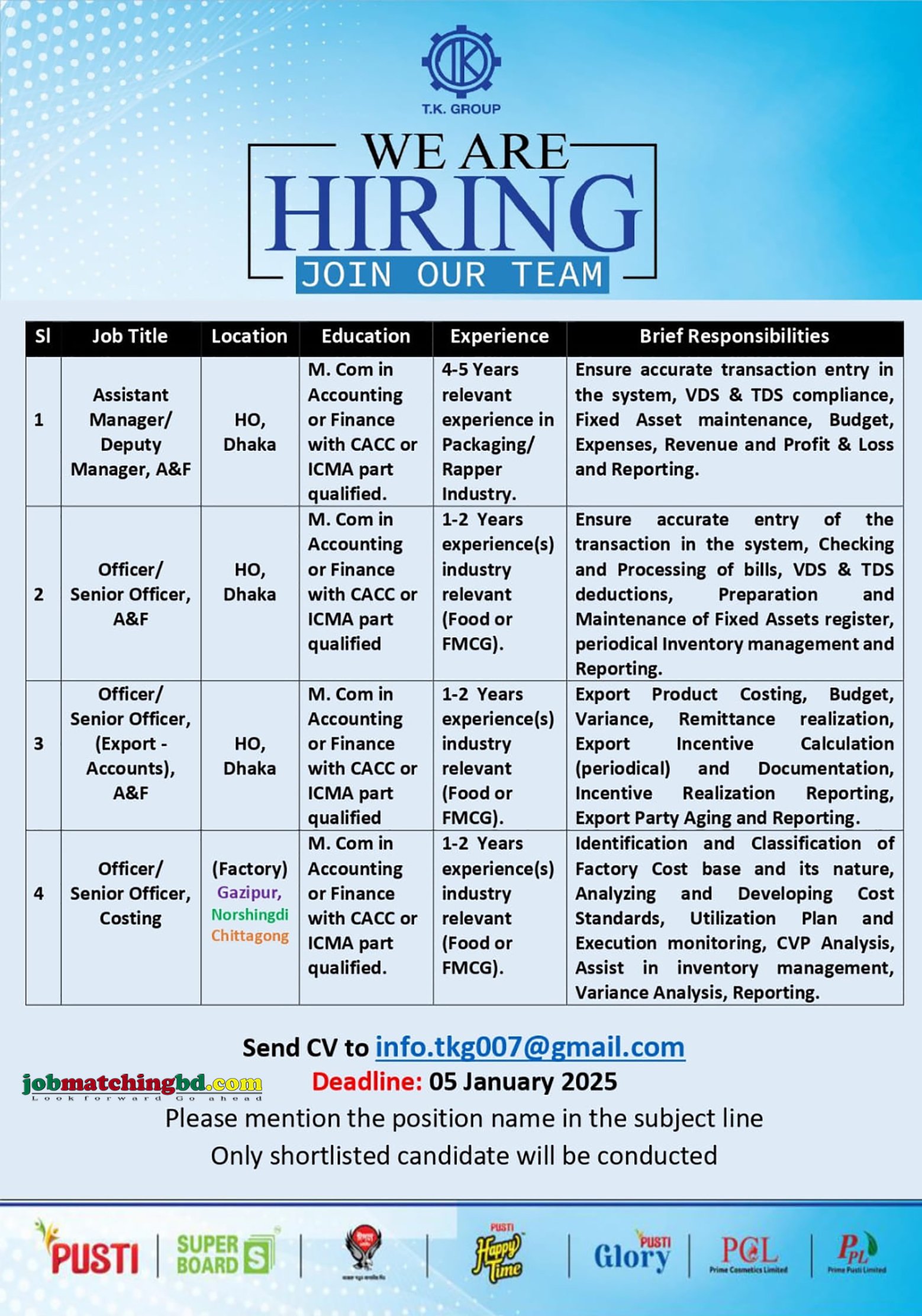 Accounting Jobs in Bangladesh