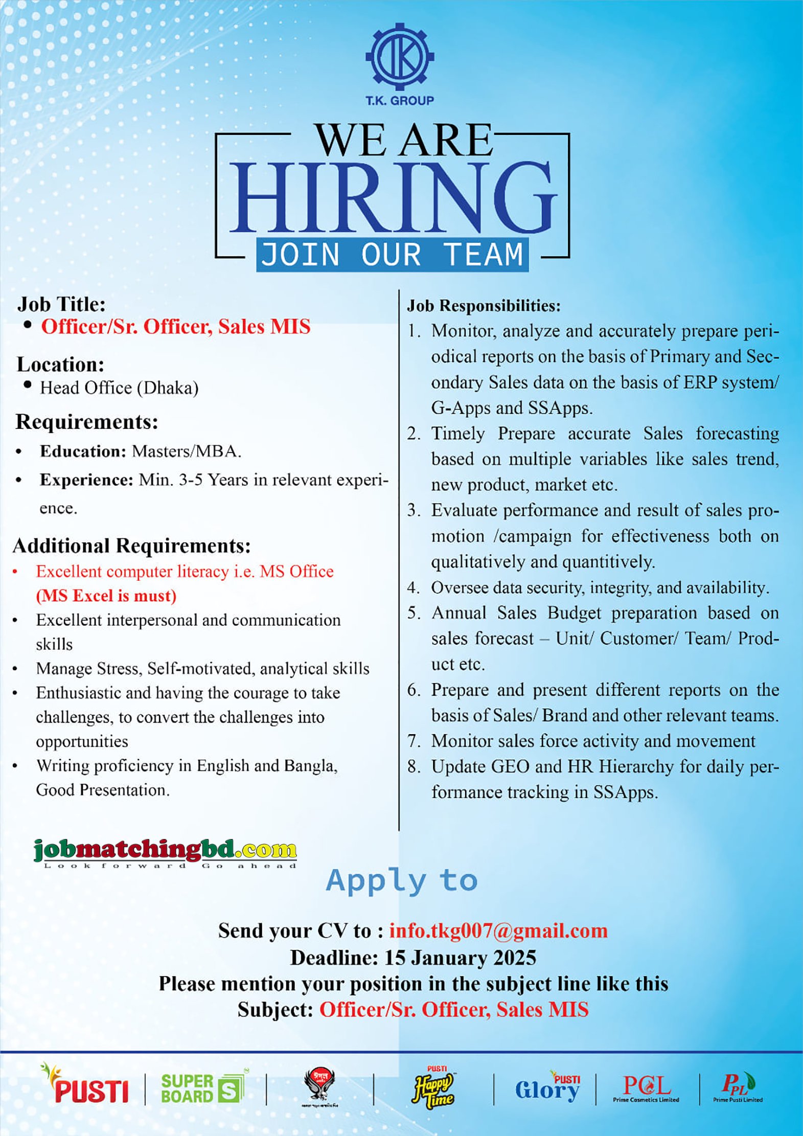 Sales Job in Dhaka