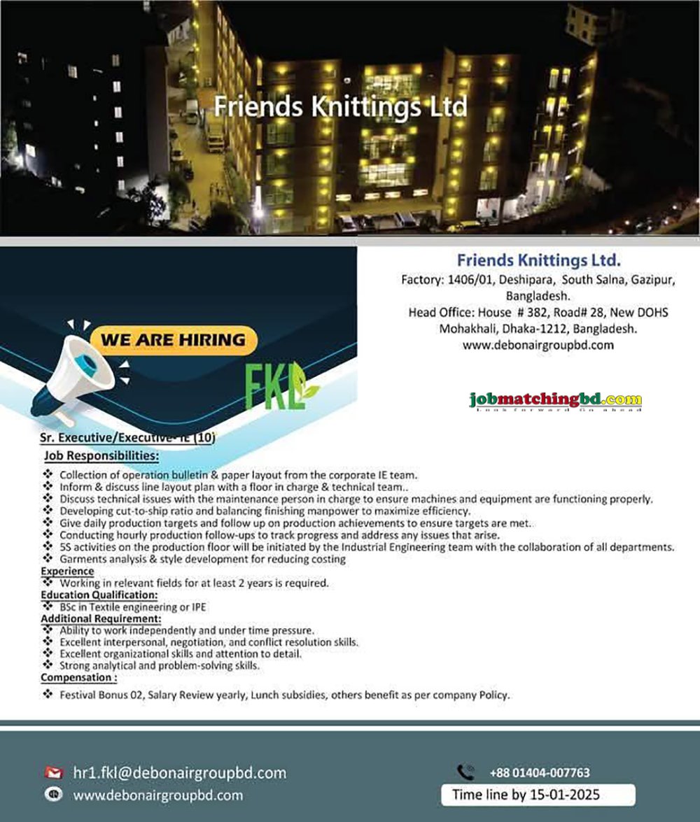 Garments Job in Dhaka