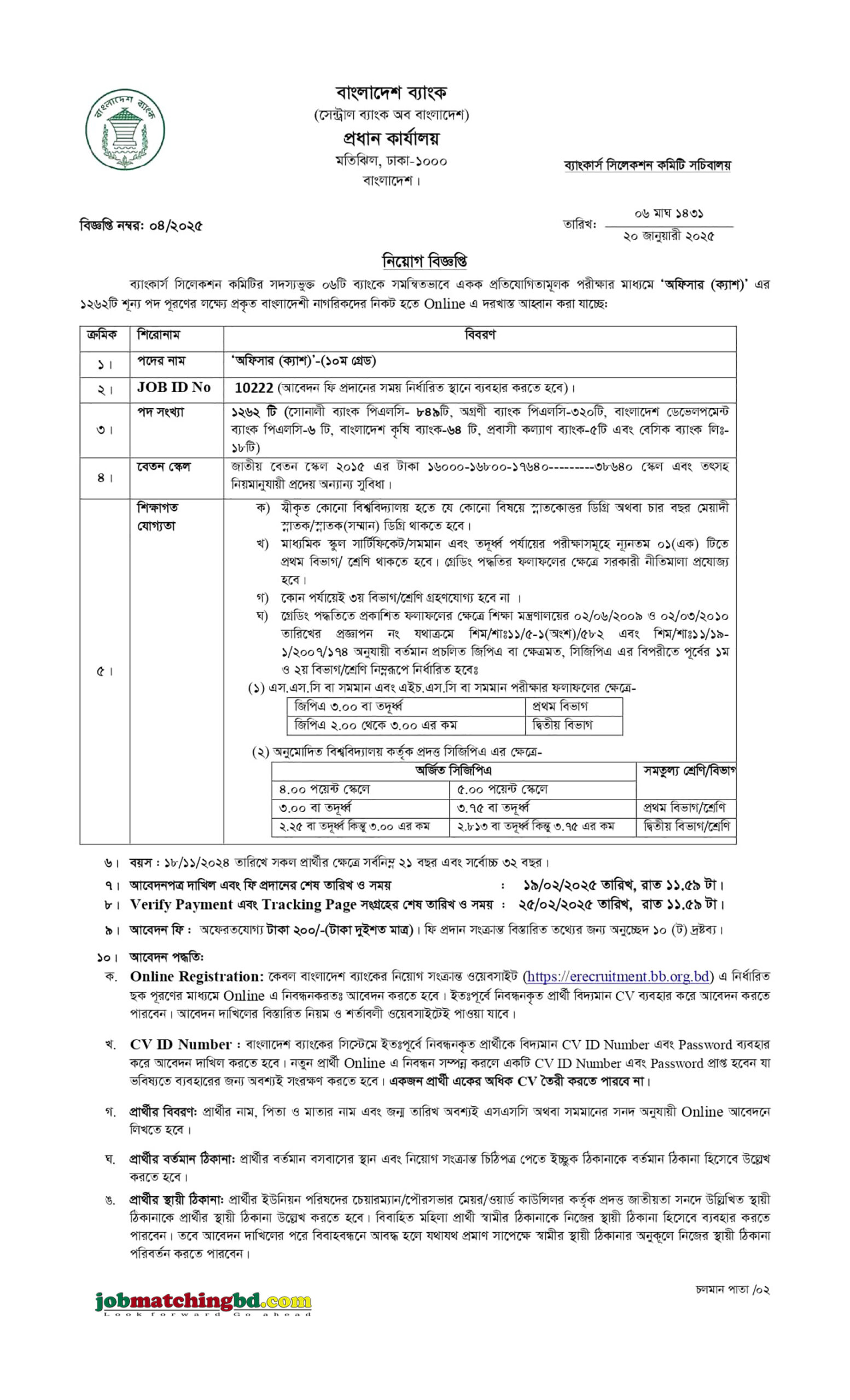 বাংলাদেশ ব্যাংক | Bangladesh Bank Job Circular 2025
