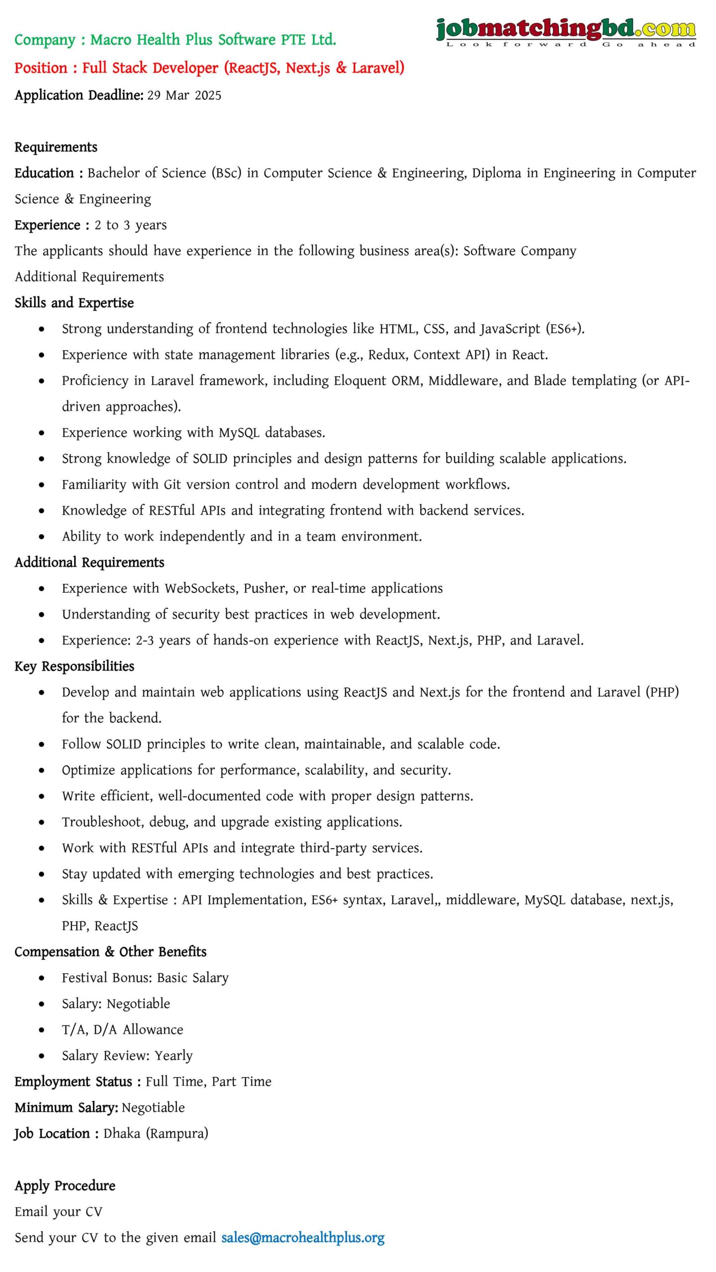 IT Job Circular