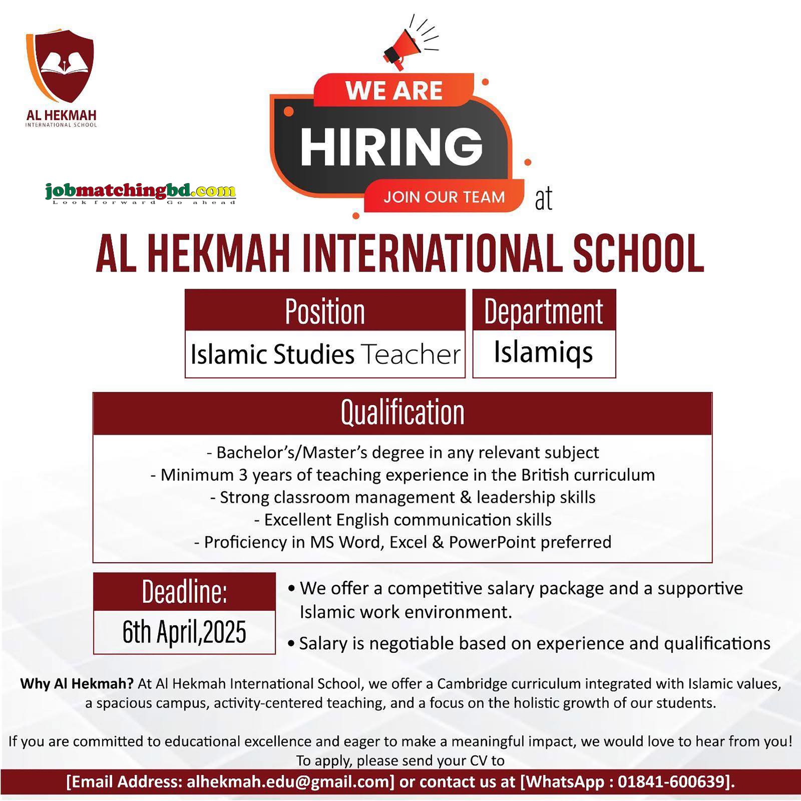 Teaching Jobs in Chittagong