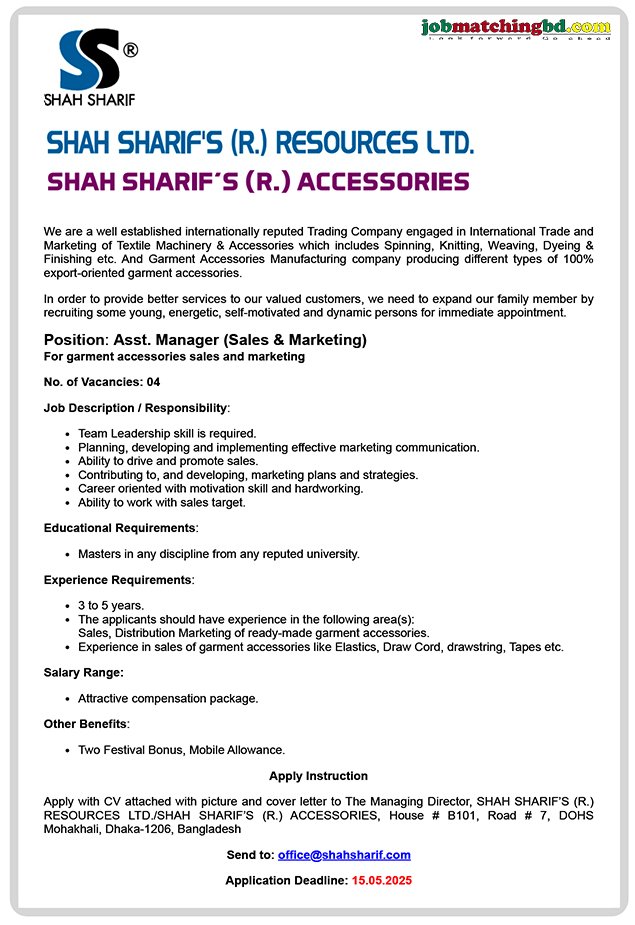 Sales Job in Dhaka