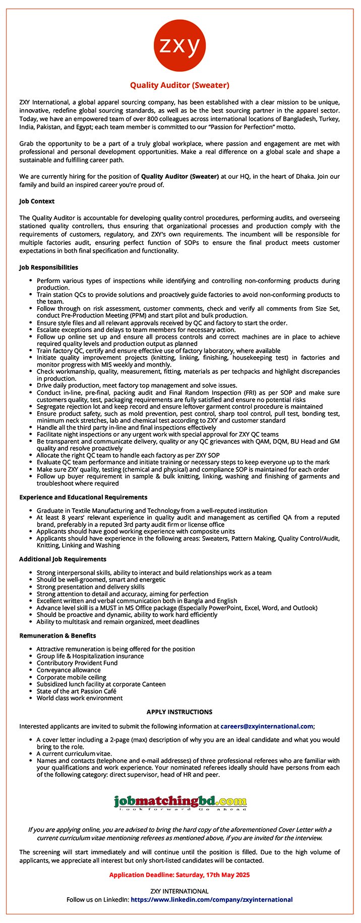 Garments Job