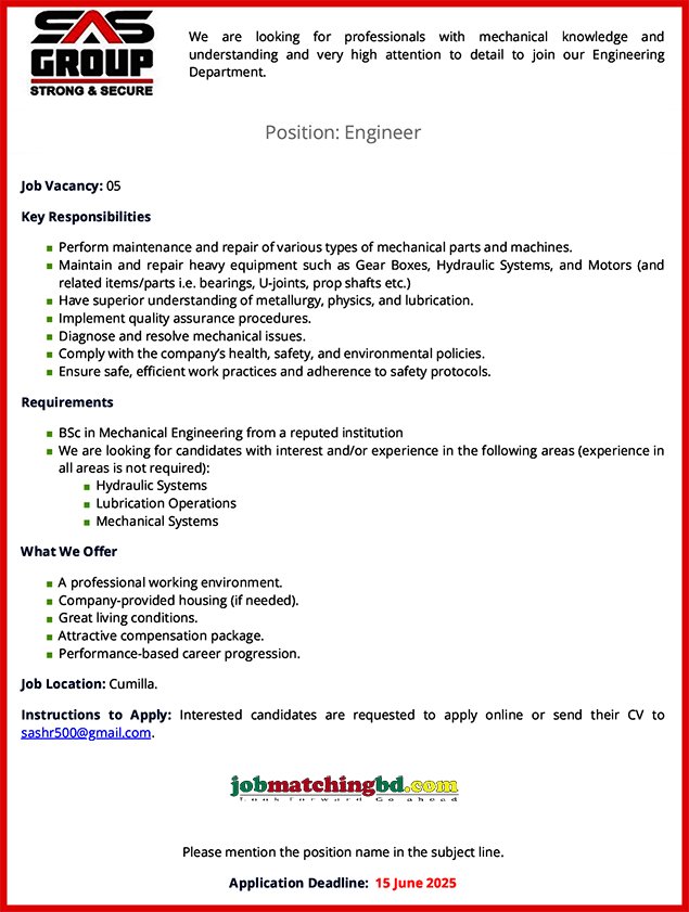 Mechanical Engineering Jobs