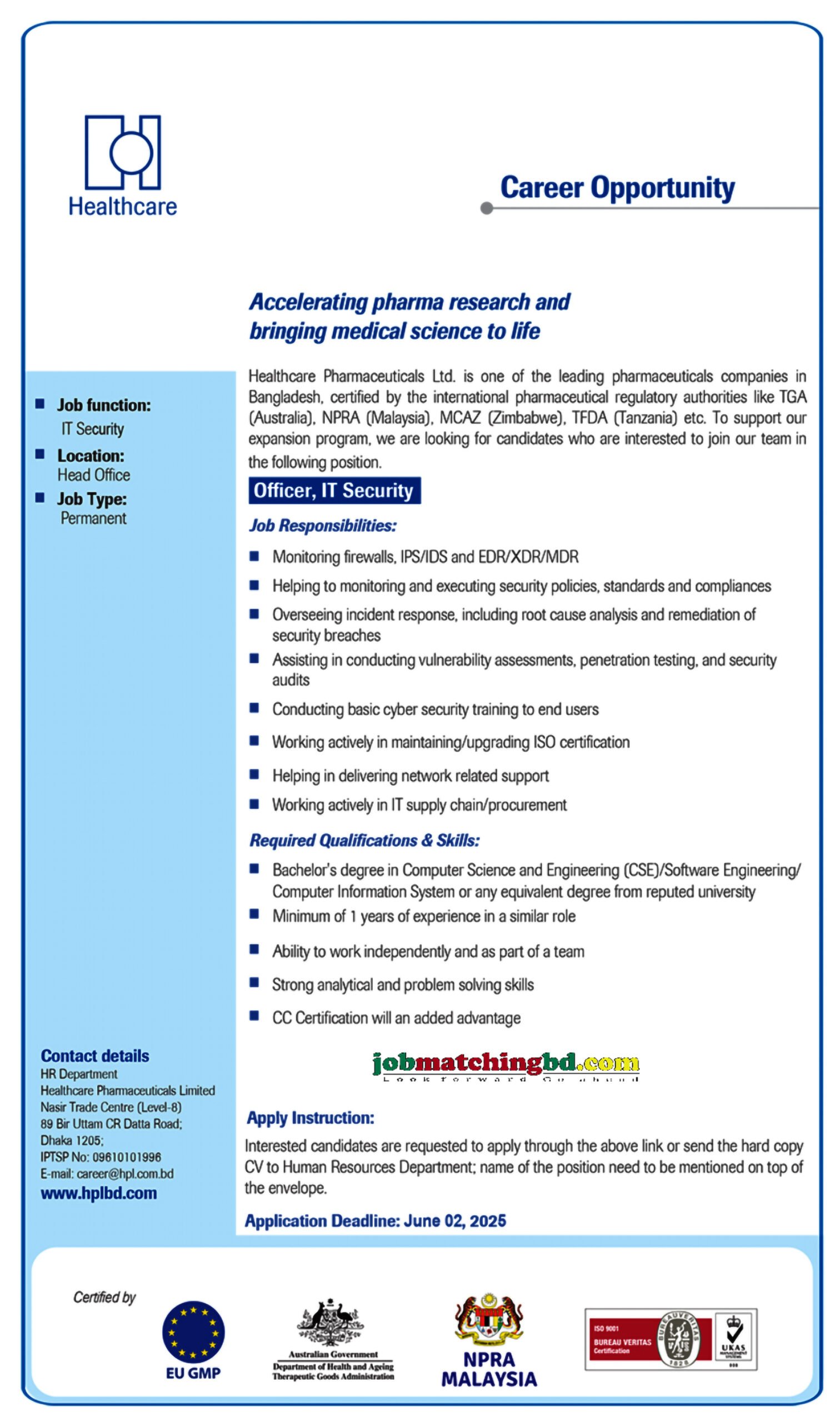 Pharma Job in BD