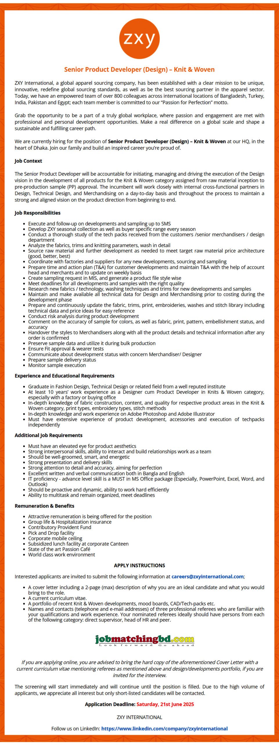 Garments Job Circular 