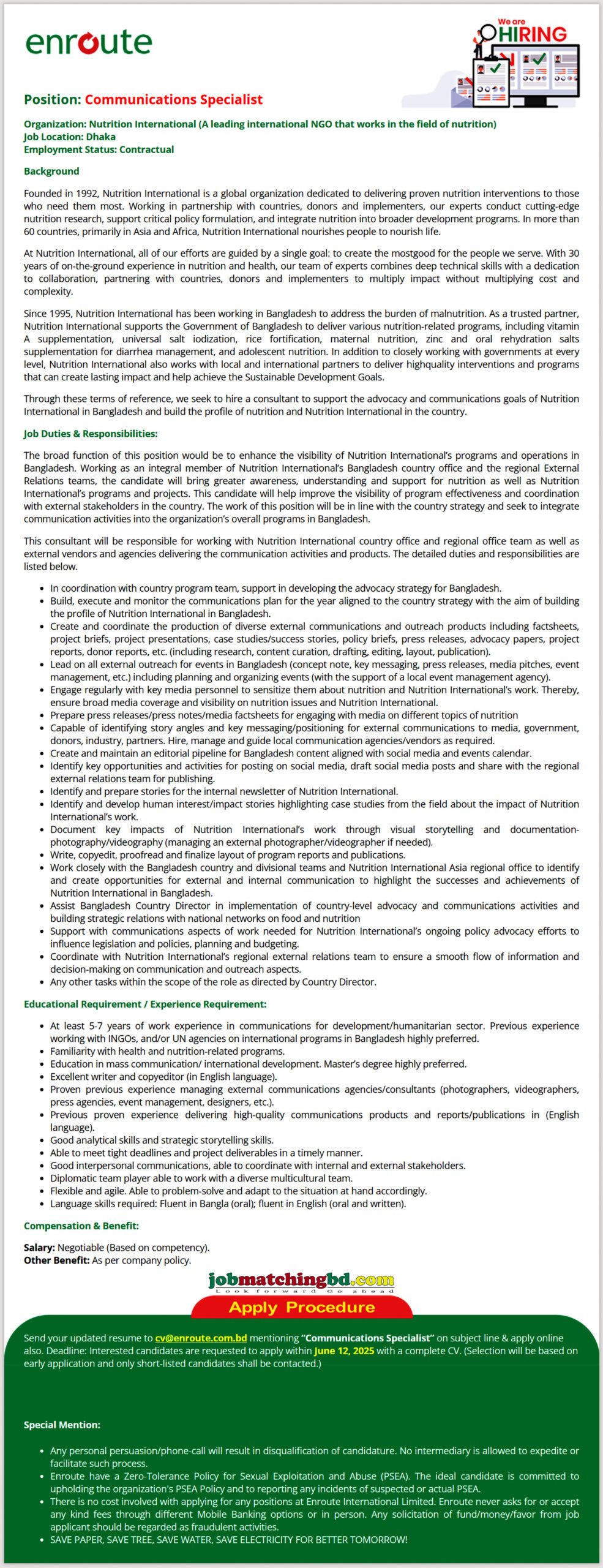 NGO Jobs in Dhaka