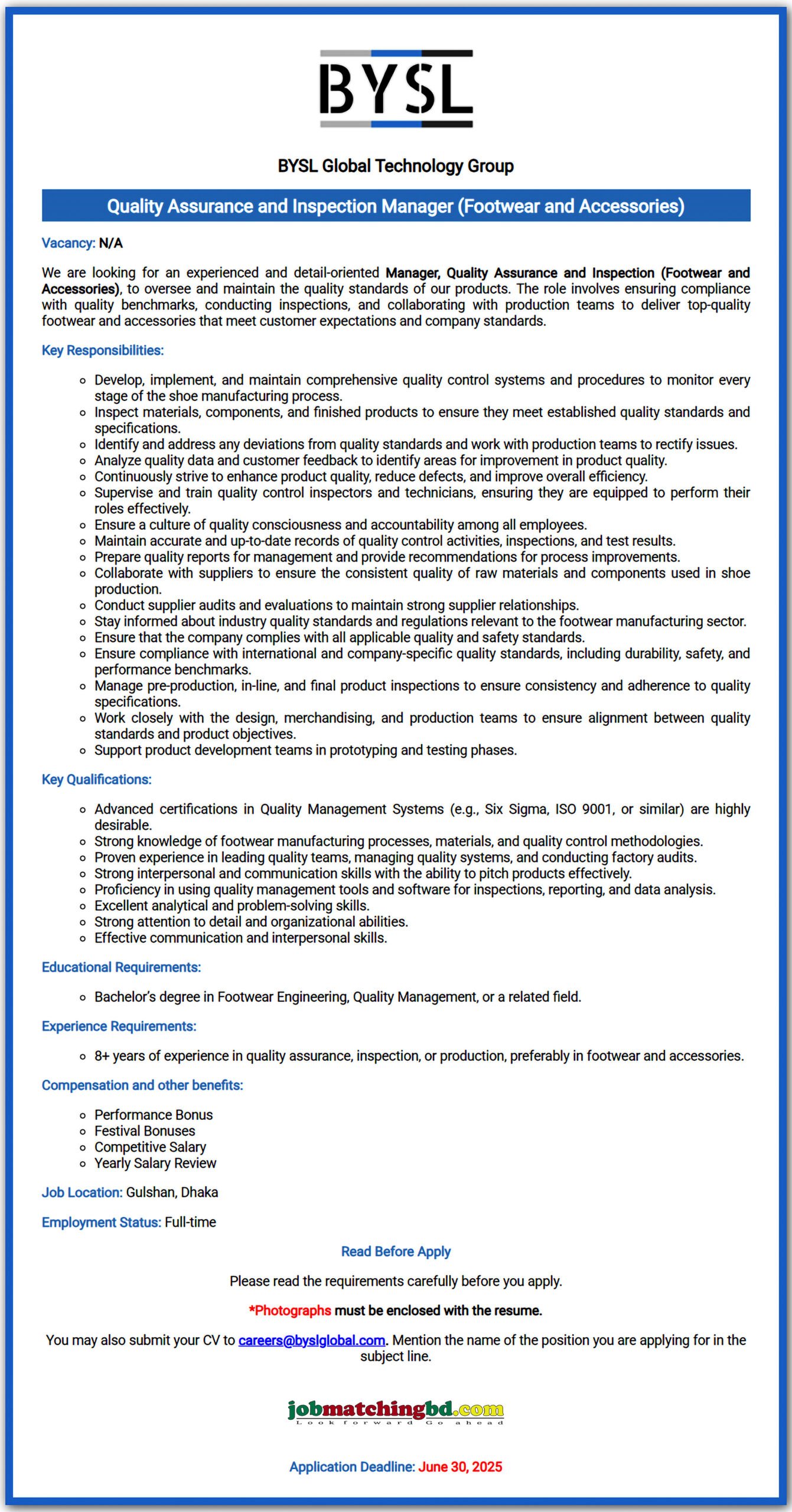 Textile Job Circular 