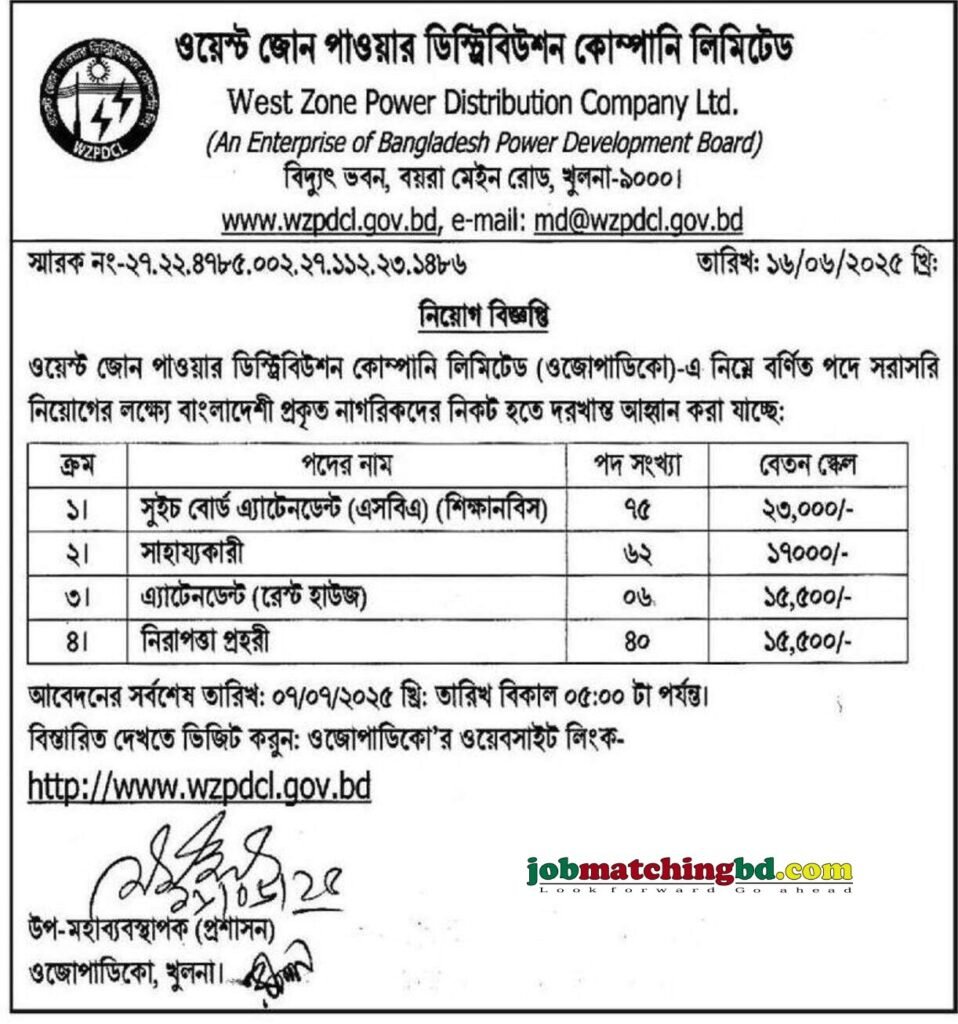 WZPDCL Circular