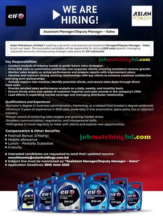 Sales Manager Jobs in Bangladesh