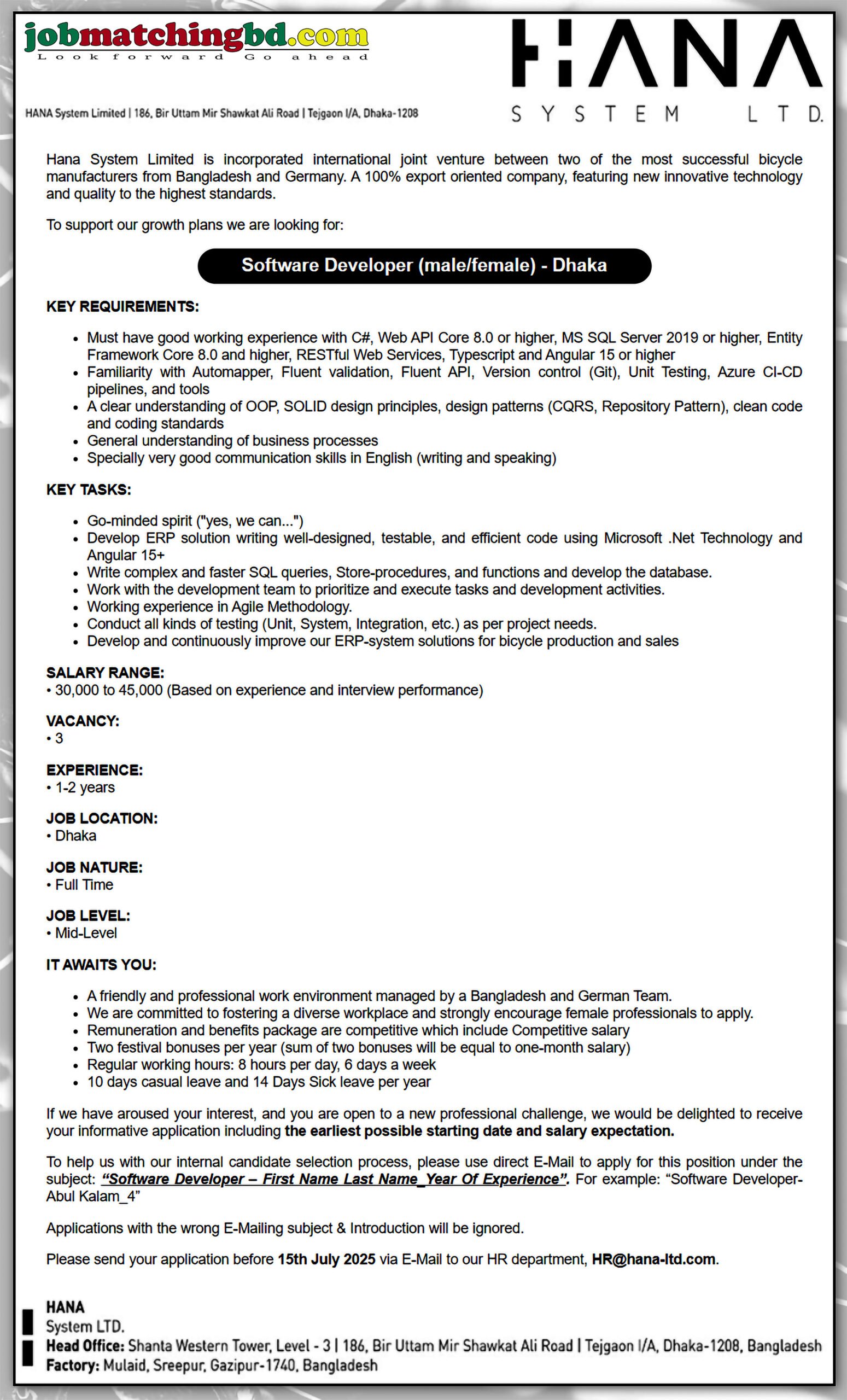 IT Jobs in Dhaka 